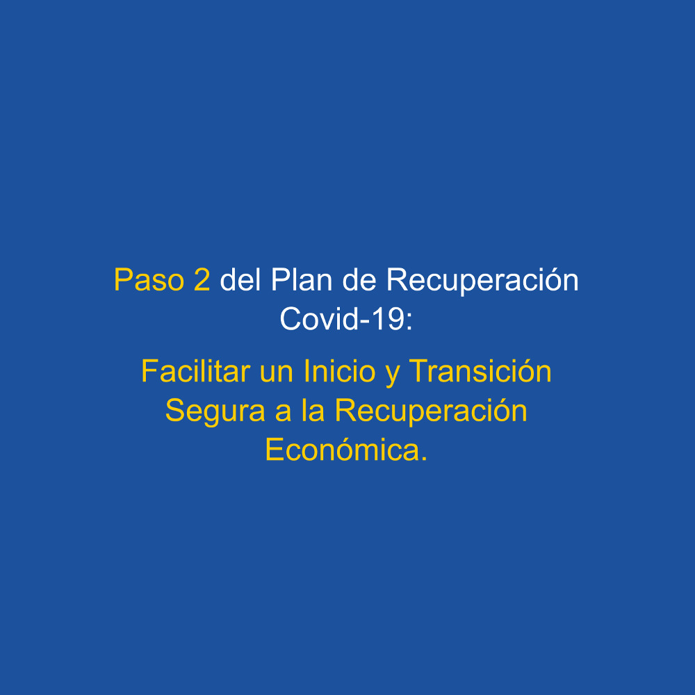 Paso 2 del Plan de Recuperación Covid-19.